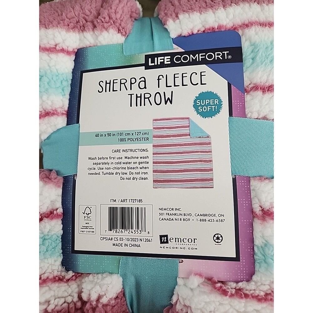 Life Comfort Sherpa Fleece Kids Blanket 40inX50in Super Soft